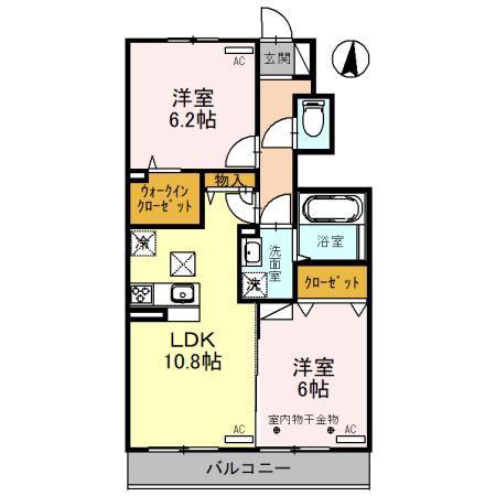 グランツ(2LDK/1階)の間取り写真