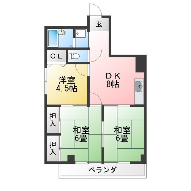 ハマースミス(3DK/1階)の間取り写真