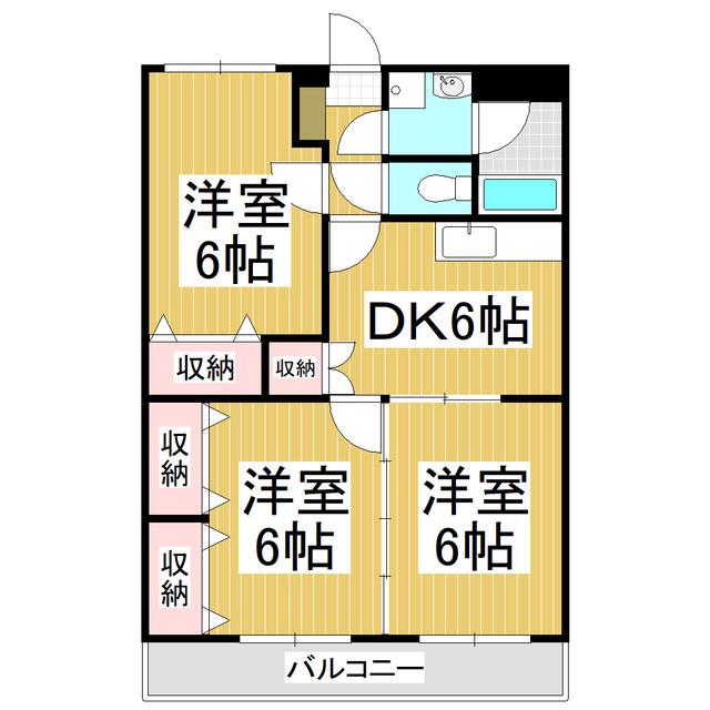 マンションよこた(3DK/1階)の間取り写真