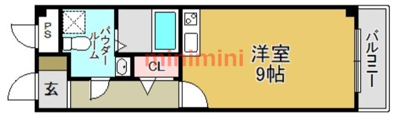 プラスコート西豊川(ワンルーム/2階)の間取り写真
