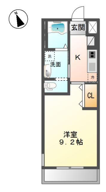 東武東上線 東松山駅 徒歩12分 2階建 築11年(1K/1階)の間取り写真