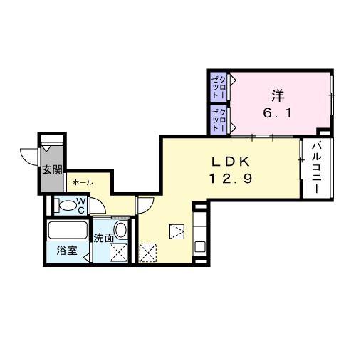 CASA SERENA(1LDK/1階)の間取り写真