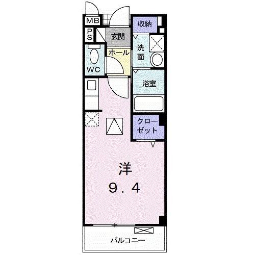 サニーサイド(ワンルーム/1階)の間取り写真