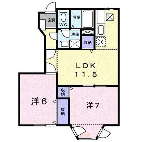 ドリームハウス B(2LDK/1階)の間取り写真