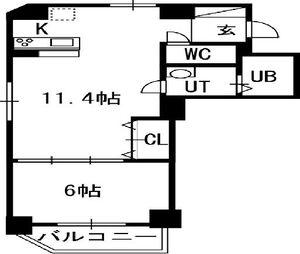 S-FORT南郷通(1LDK/6階)の間取り写真