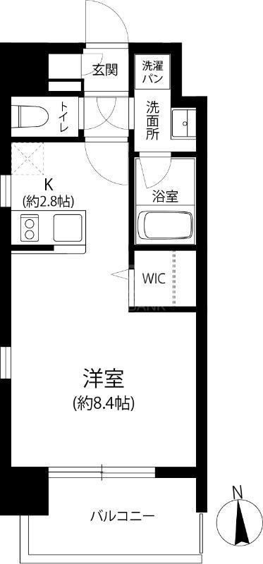 リフェスタ渡辺通(ワンルーム/2階)の間取り写真