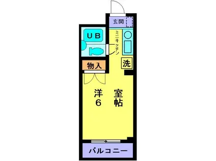 ラ・シャンブルはつざわ(1K/4階)の間取り写真