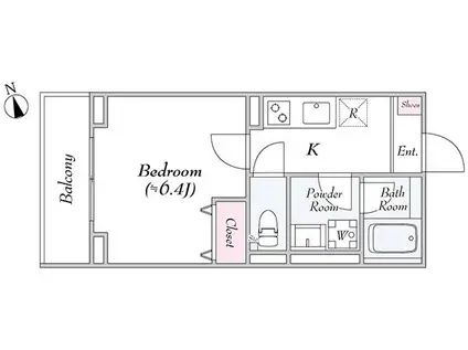 サンクレメンテ駒場東大前(1K/1階)の間取り写真