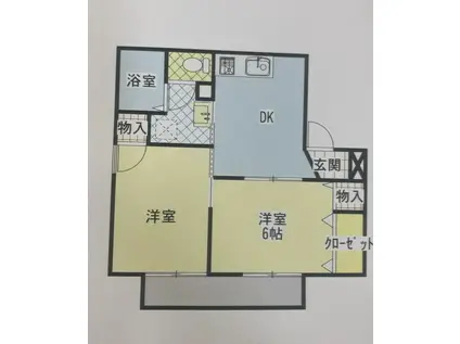 プラムコートB(2DK/2階)の間取り写真