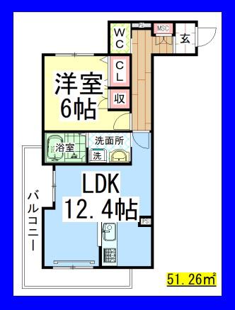 AF ル レーヴ(1LDK/3階)の間取り写真