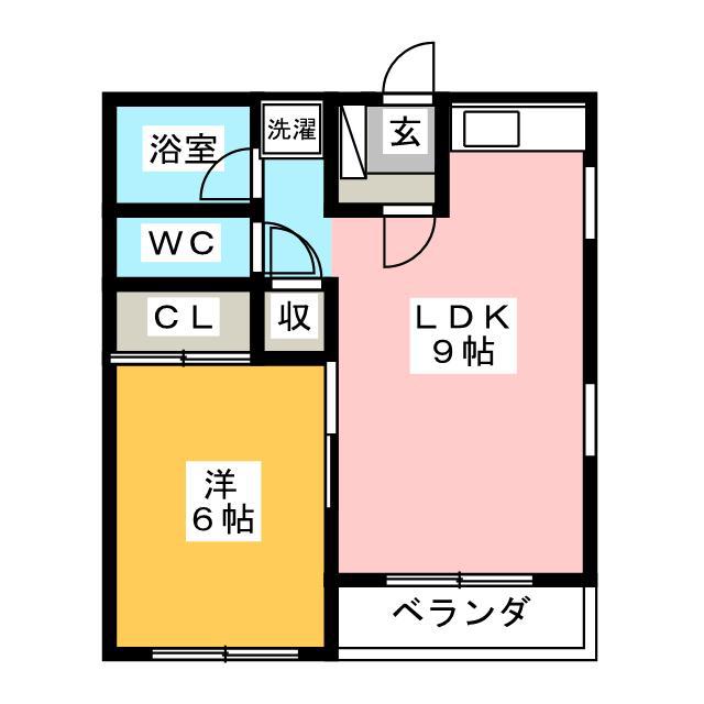 フラットピュア(1LDK/1階)の間取り写真