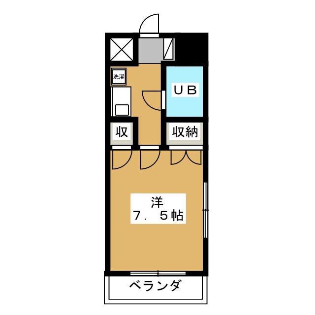 ベルシティ(1K/7階)の間取り写真