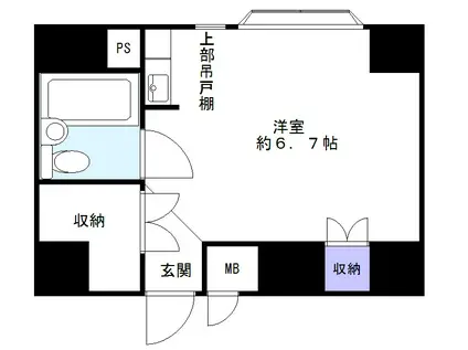中銀第2東上野マンシオン(ワンルーム/2階)の間取り写真