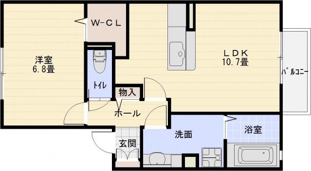 モンアベニュ―(1LDK/2階)の間取り写真