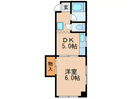 三宝ビル(1DK/4階)の間取り写真