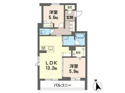 ラ・フレーズ(2LDK/2階)の間取り写真