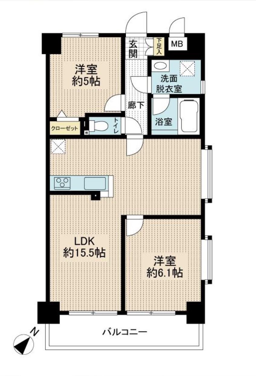 ピアコート戸塚参番館(2LDK/6階)の間取り写真