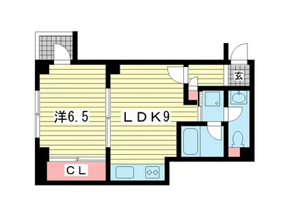 ラフィーネ三宮(1LDK/2階)の間取り写真