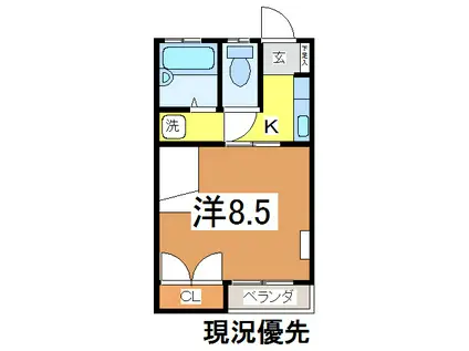パンション・オスタル48(1K/1階)の間取り写真