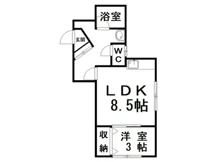 第一クリーニング2F(1LDK/2階)の間取り写真