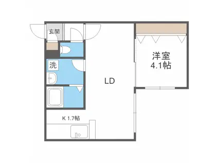 ヒルズ24 HILLS 24(1LDK/3階)の間取り写真