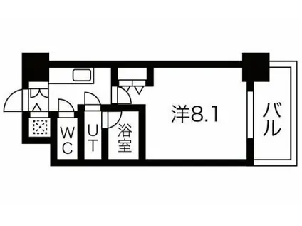 スプランディッド高井田(1K/12階)の間取り写真