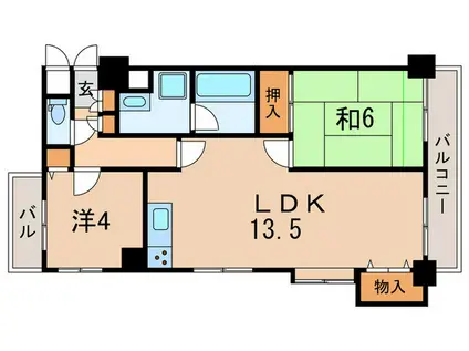 アソシエール千川(2LDK/4階)の間取り写真
