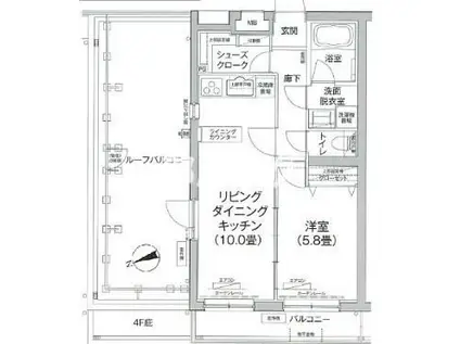 アイルエアポート羽田(1LDK/5階)の間取り写真