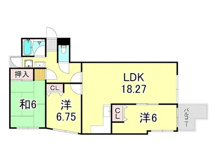 コスモメイト甲陽(3LDK/3階)の間取り写真
