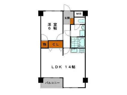 ル・マンド東延末(1LDK/5階)の間取り写真