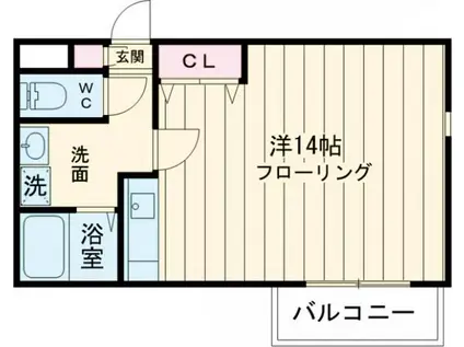 ブランドール(ワンルーム/1階)の間取り写真