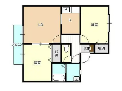 ラポール(2LDK/2階)の間取り写真
