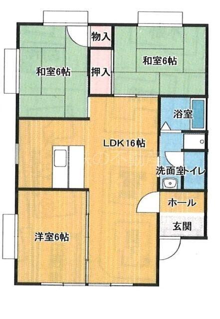 セジュール蜆塚(3LDK/1階)の間取り写真