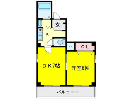 サクセスレジデンス(2K/4階)の間取り写真