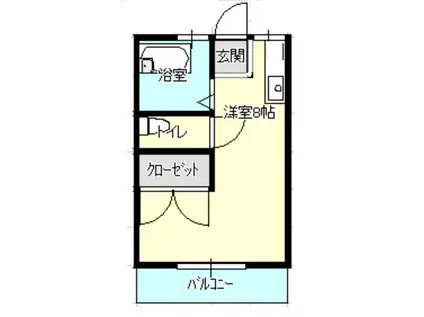 ハイツラベンダー(ワンルーム/2階)の間取り写真