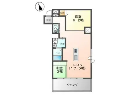 イマイエ・アーバンコネクション(1SLDK/2階)の間取り写真