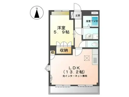 リュミエール(1LDK/2階)の間取り写真