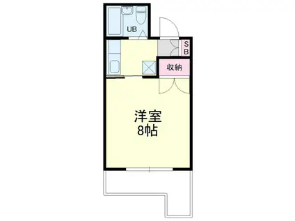 マンションKM-1(1K/4階)の間取り写真