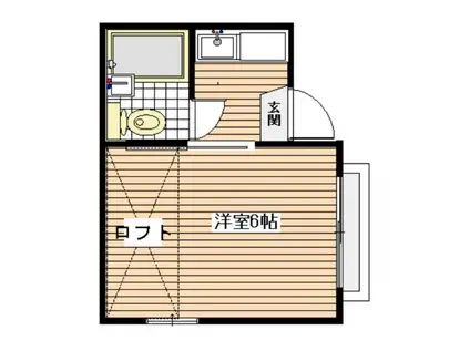 ウエストハイツ(1K/2階)の間取り写真