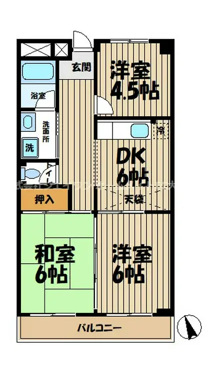 第2サニーハイツヒライ 4階階 間取り