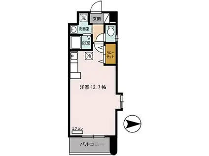 メルベーユ立花 501(ワンルーム/6階)の間取り写真