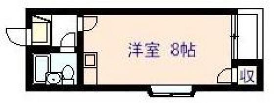 グリーン春(ワンルーム/2階)の間取り写真