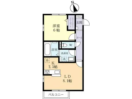 グレースコート(1LDK/1階)の間取り写真