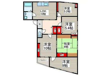 第10小野ビル(5LDK/4階)の間取り写真