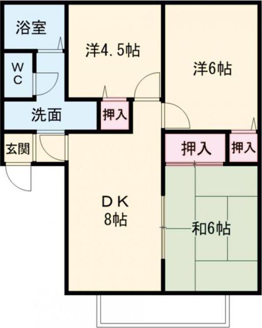 グランドゥール殿元(3DK/1階)の間取り写真