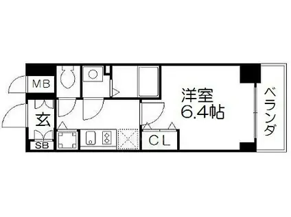 プレサンス京都四条烏丸響(1K/4階)の間取り写真