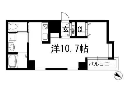 M`STYLE川西(ワンルーム/4階)の間取り写真
