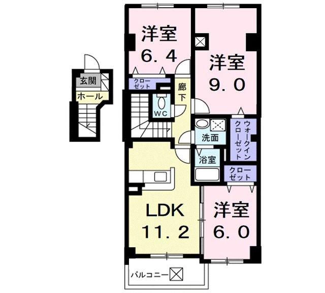 アルパ千刈(3LDK/4階)の間取り写真