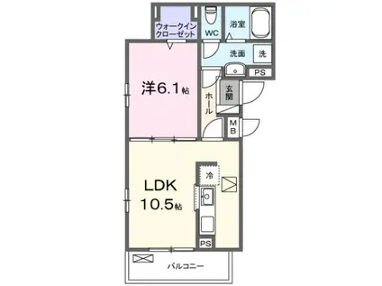 祇園三丁目(1LDK/1階)の間取り写真