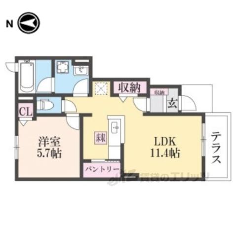 シエルブルーⅡ(1LDK/1階)の間取り写真